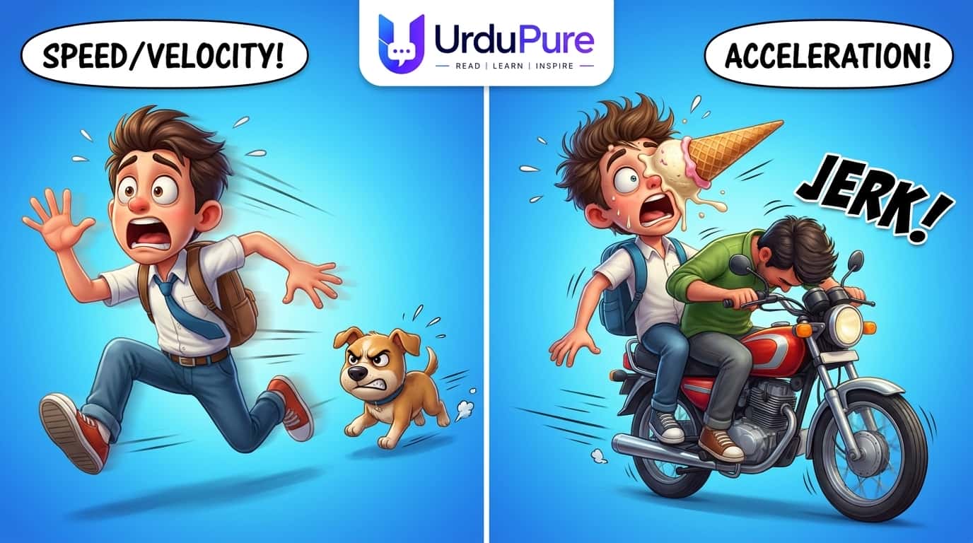 فزکس کی دنیا: قسط 1 - رفتار، سمت اور بائیک کا جھٹکا!