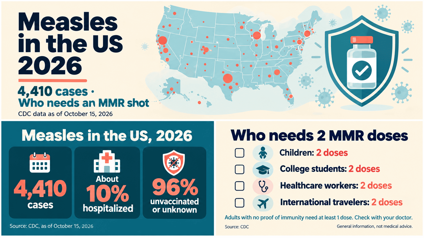 Measles in the US 2026: Cases, Outbreaks, Symptoms and Who Needs an MMR Shot
